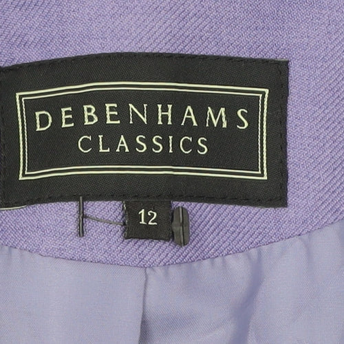 Debenhams Womens Purple Size 12 Tailored Blazer Jacket