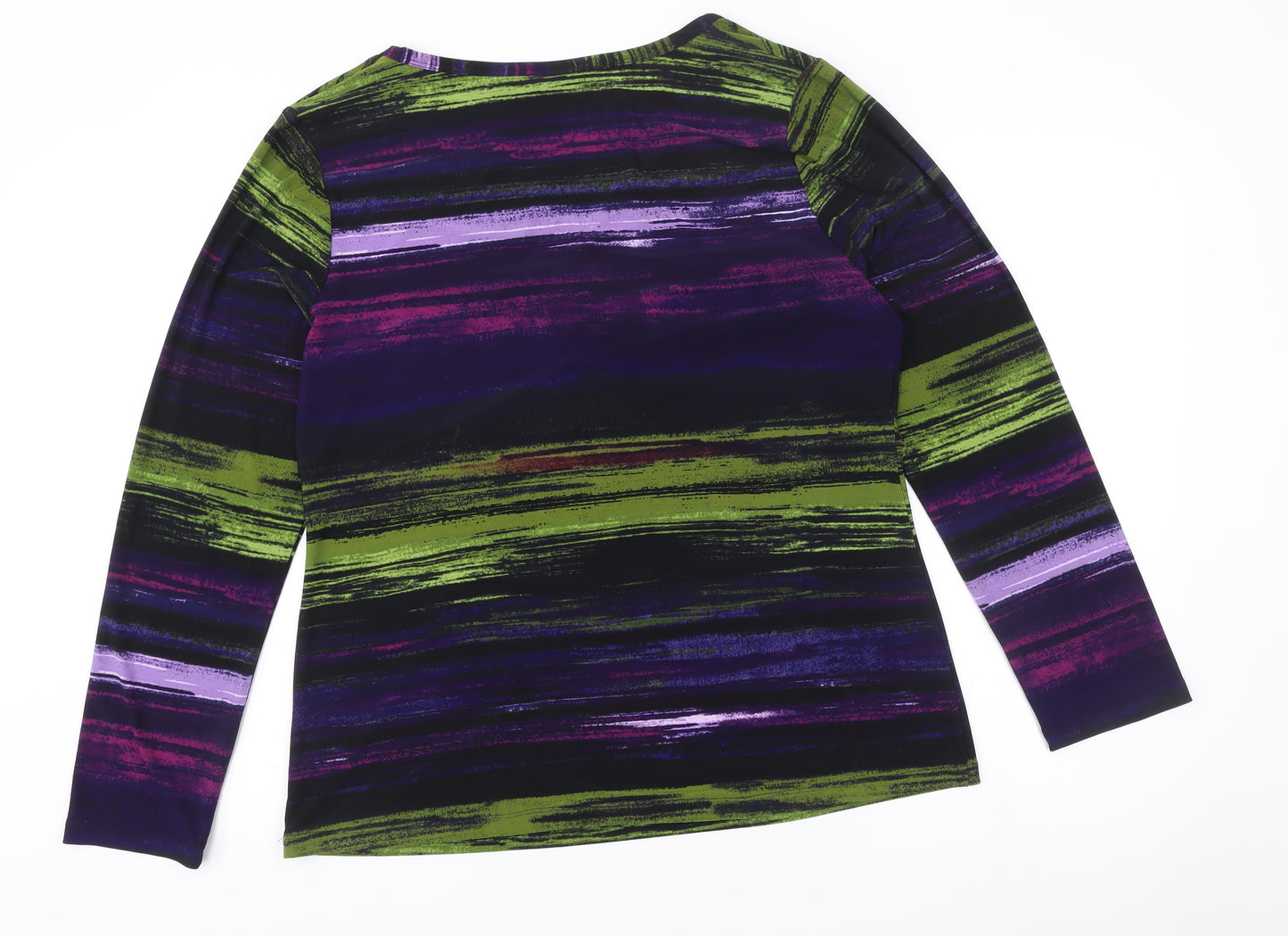 Nina Leonard Womens Multicoloured XL Long Sleeve Henley Top