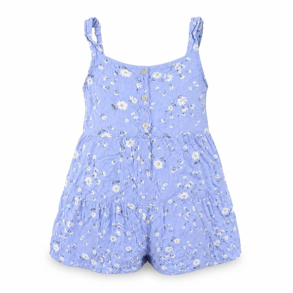 Abercrombie Kids Girls Blue Floral Playsuit Size 9-10 Years Summer Casual