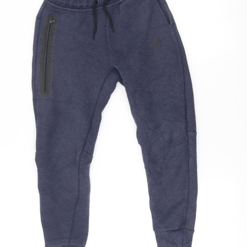 Nike Boys Blue Jogger Sweatpants Size 11 Years Cotton Blend Activewear
