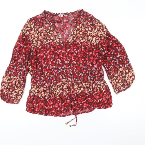 Red Herring Womens Multicoloured Floral Blouse Size 12 Viscose Tunic