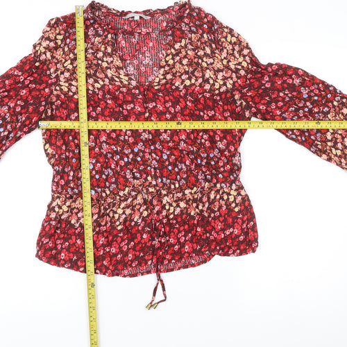 Red Herring Womens Multicoloured Floral Blouse Size 12 Viscose Tunic