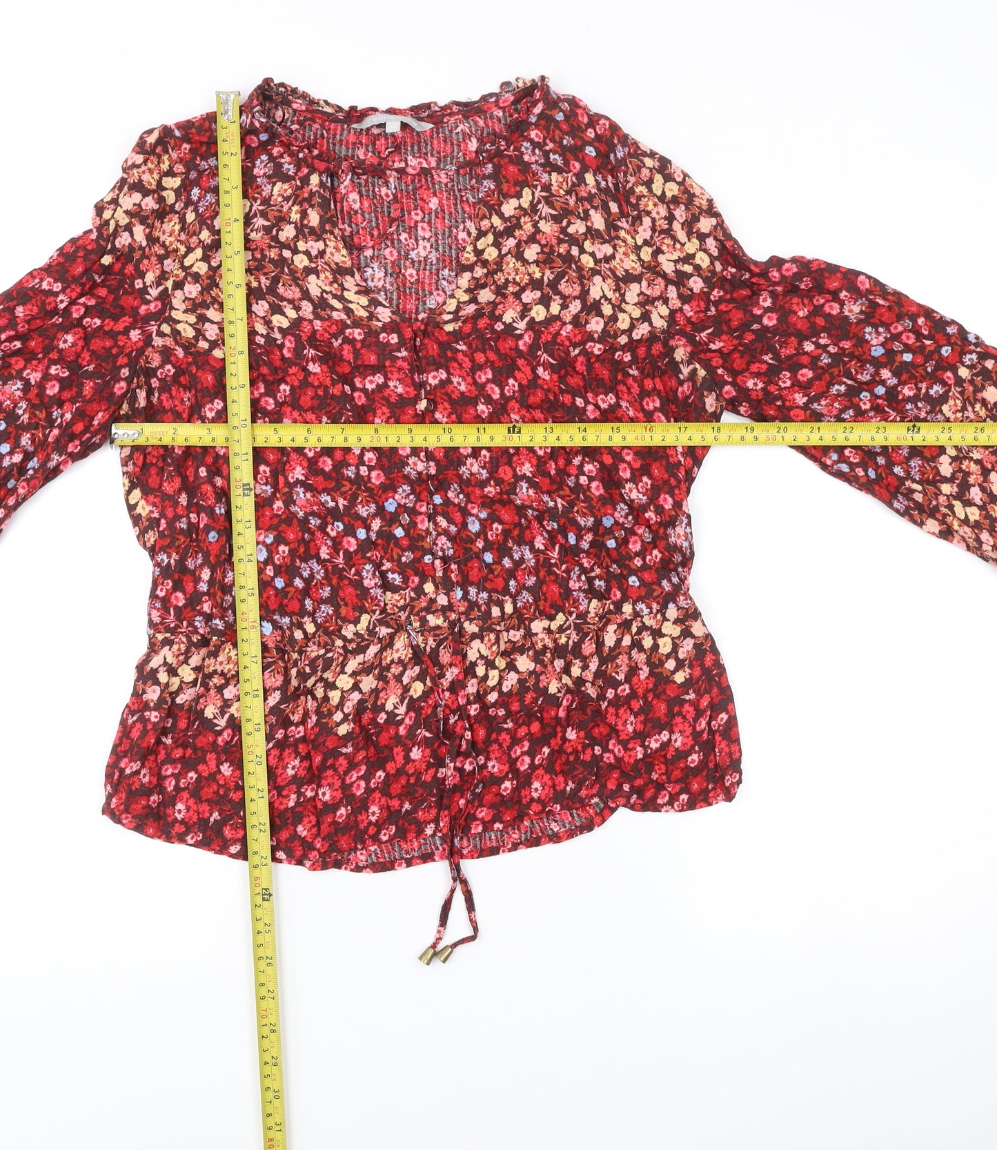 Red Herring Womens Multicoloured Floral Blouse Size 12 Viscose Tunic