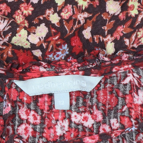 Red Herring Womens Multicoloured Floral Blouse Size 12 Viscose Tunic