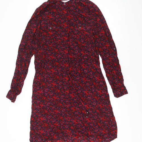 H&M Women’s Multicoloured Floral Shirt Dress Size 10 Long Sleeve