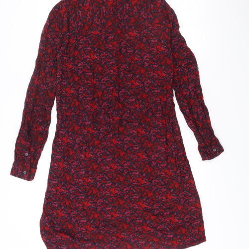 H&M Women’s Multicoloured Floral Shirt Dress Size 10 Long Sleeve