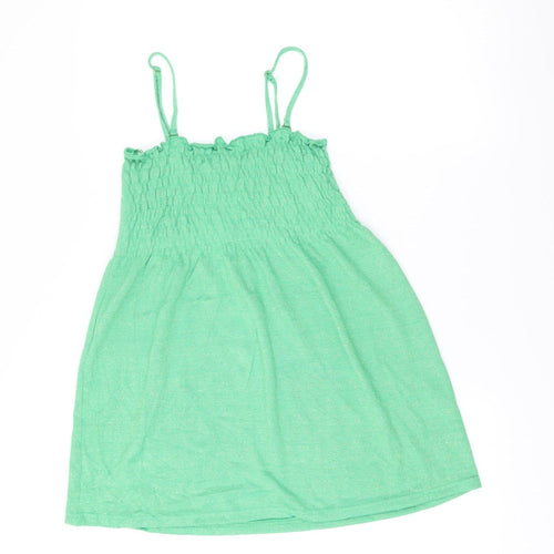 Vila Womens Green L Camisole Tank Top Spaghetti Strap Summer Knit