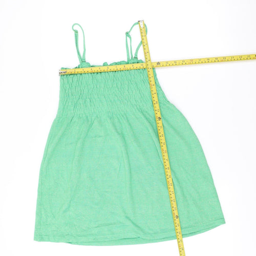 Vila Womens Green L Camisole Tank Top Spaghetti Strap Summer Knit