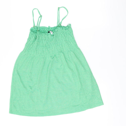 Vila Womens Green L Camisole Tank Top Spaghetti Strap Summer Knit