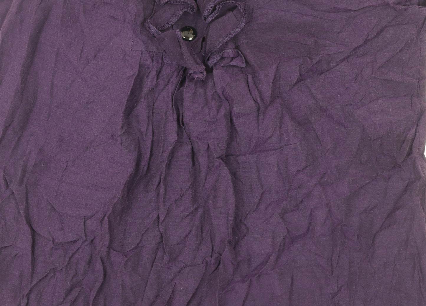 H&M Women’s Purple Blouse Size 18 Short Sleeve Ruffle Tunic Top