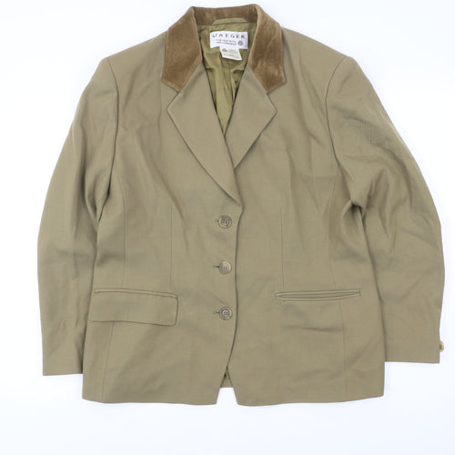 Jaeger Men's Brown Wool Blazer Jacket 3 Button Classic Formal 40R