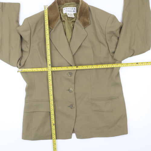 Jaeger Men's Brown Wool Blazer Jacket 3 Button Classic Formal 40R