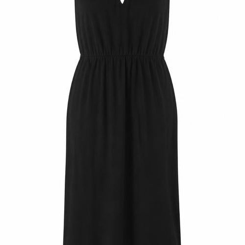 Oasis Womens Black Sheath Dress Size 12 Sleeveless Keyhole Neck