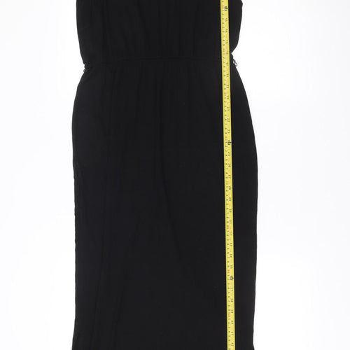 Oasis Womens Black Sheath Dress Size 12 Sleeveless Keyhole Neck