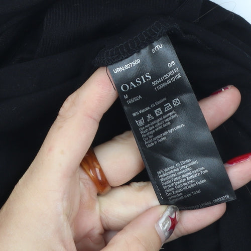 Oasis Womens Black Sheath Dress Size 12 Sleeveless Keyhole Neck