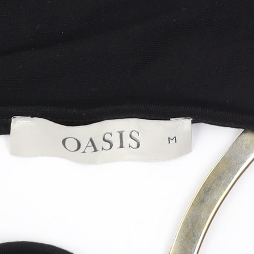 Oasis Womens Black Sheath Dress Size 12 Sleeveless Keyhole Neck