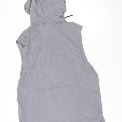 Nike Men’s Grey Dri-Fit Sleeveless Hoodie Vest L Hooded Sportswear