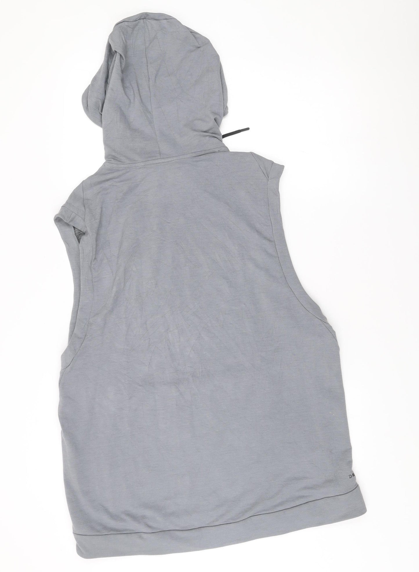 Nike Men’s Grey Dri-Fit Sleeveless Hoodie Vest L Hooded Sportswear
