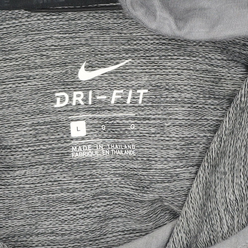 Nike Men’s Grey Dri-Fit Sleeveless Hoodie Vest L Hooded Sportswear