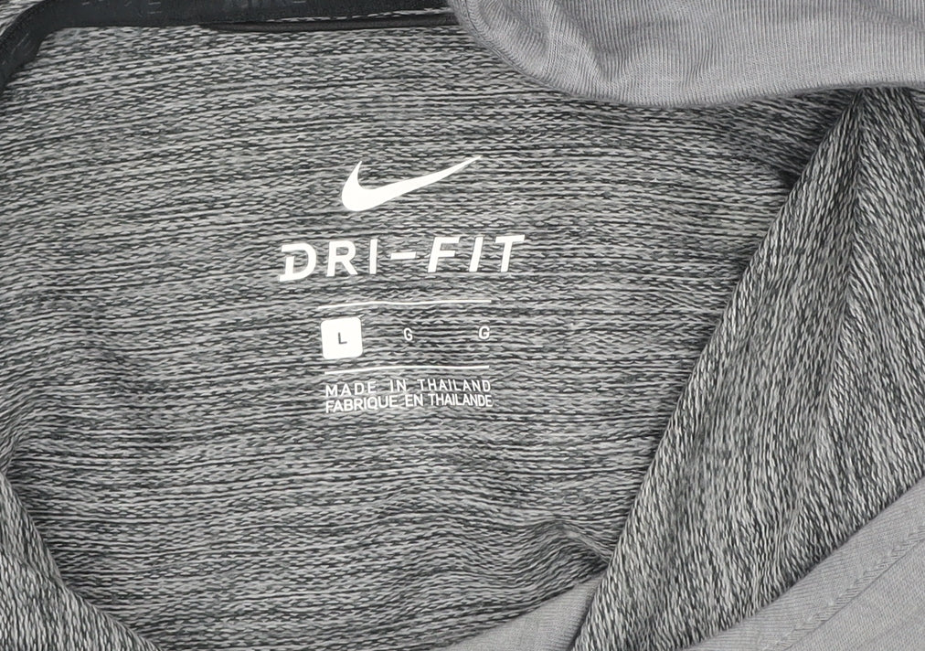 Nike Men’s Grey Dri-Fit Sleeveless Hoodie Vest L Hooded Sportswear