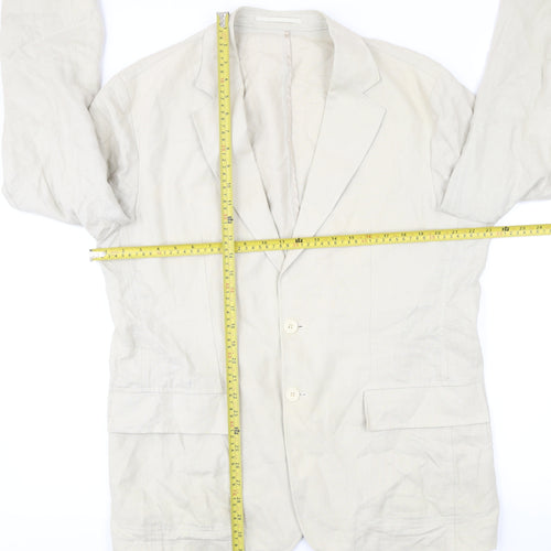 Di Caprio Womens Beige Linen Blazer Size 14 Regular Fit Jacket