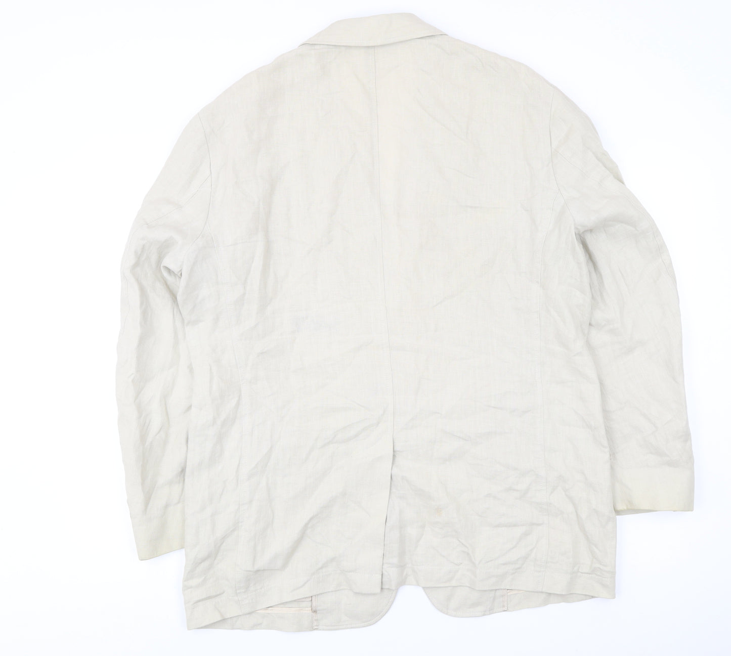 Di Caprio Womens Beige Linen Blazer Size 14 Regular Fit Jacket