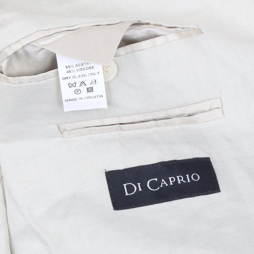 Di Caprio Womens Beige Linen Blazer Size 14 Regular Fit Jacket