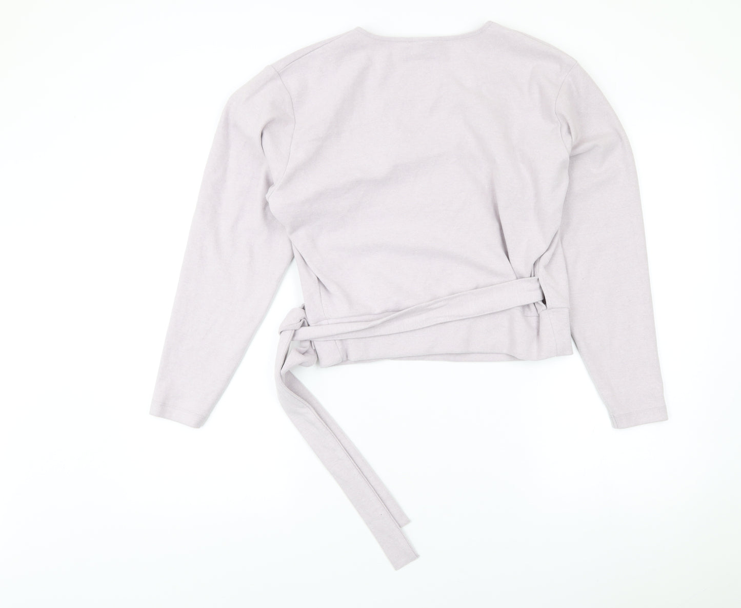 ASOS Design Women’s Grey Wrap Blouse UK 10 Long Sleeve V-Neck