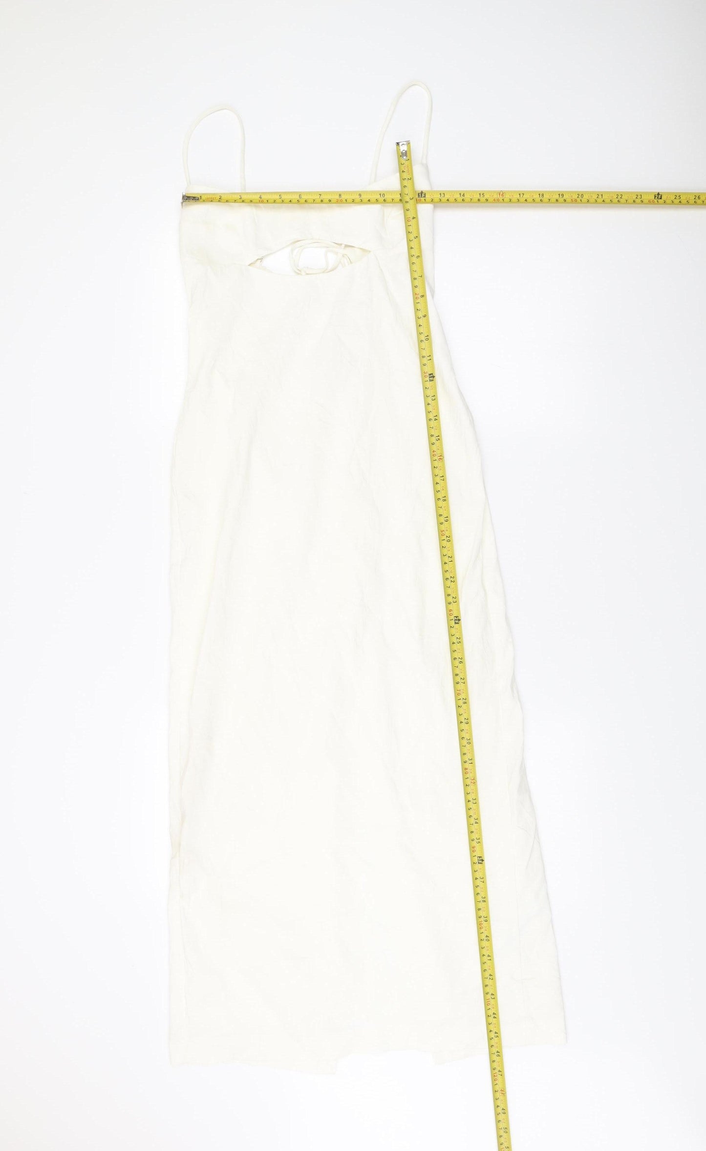 Zara Women’s White Midi Slip Dress Size 12 Viscose Strappy Summer
