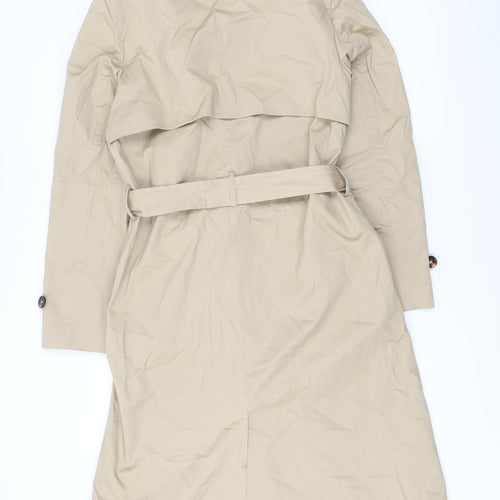Marks and Spencer Womens Beige Size 10 Trench Coat Belted Long Jacket