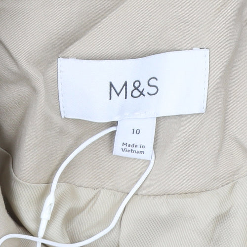 Marks and Spencer Womens Beige Size 10 Trench Coat Belted Long Jacket