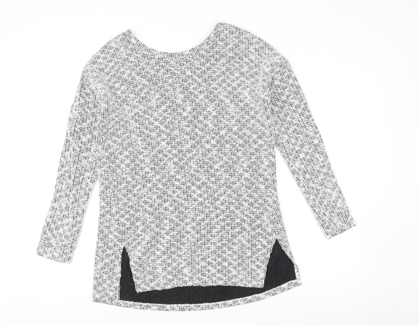 Next Women’s Black White Open-Knit Pullover Jumper Size 10