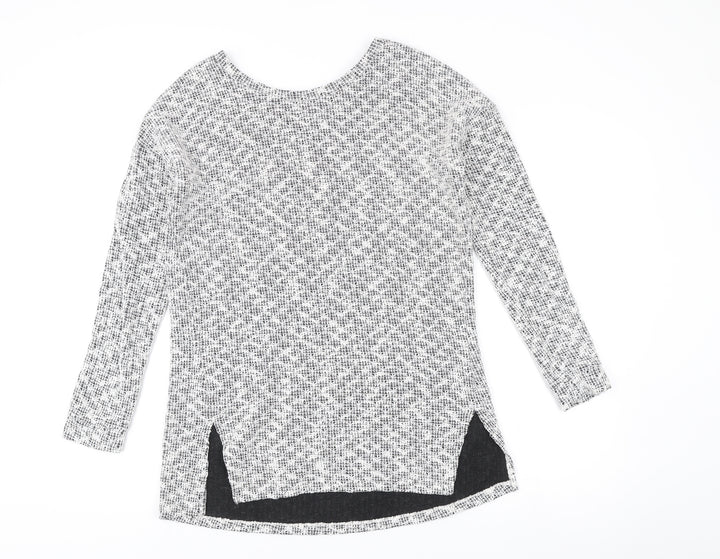 Next Women’s Black White Open-Knit Pullover Jumper Size 10