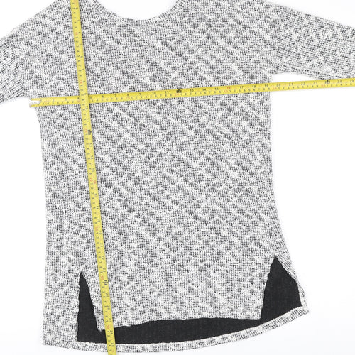 Next Women’s Black White Open-Knit Pullover Jumper Size 10