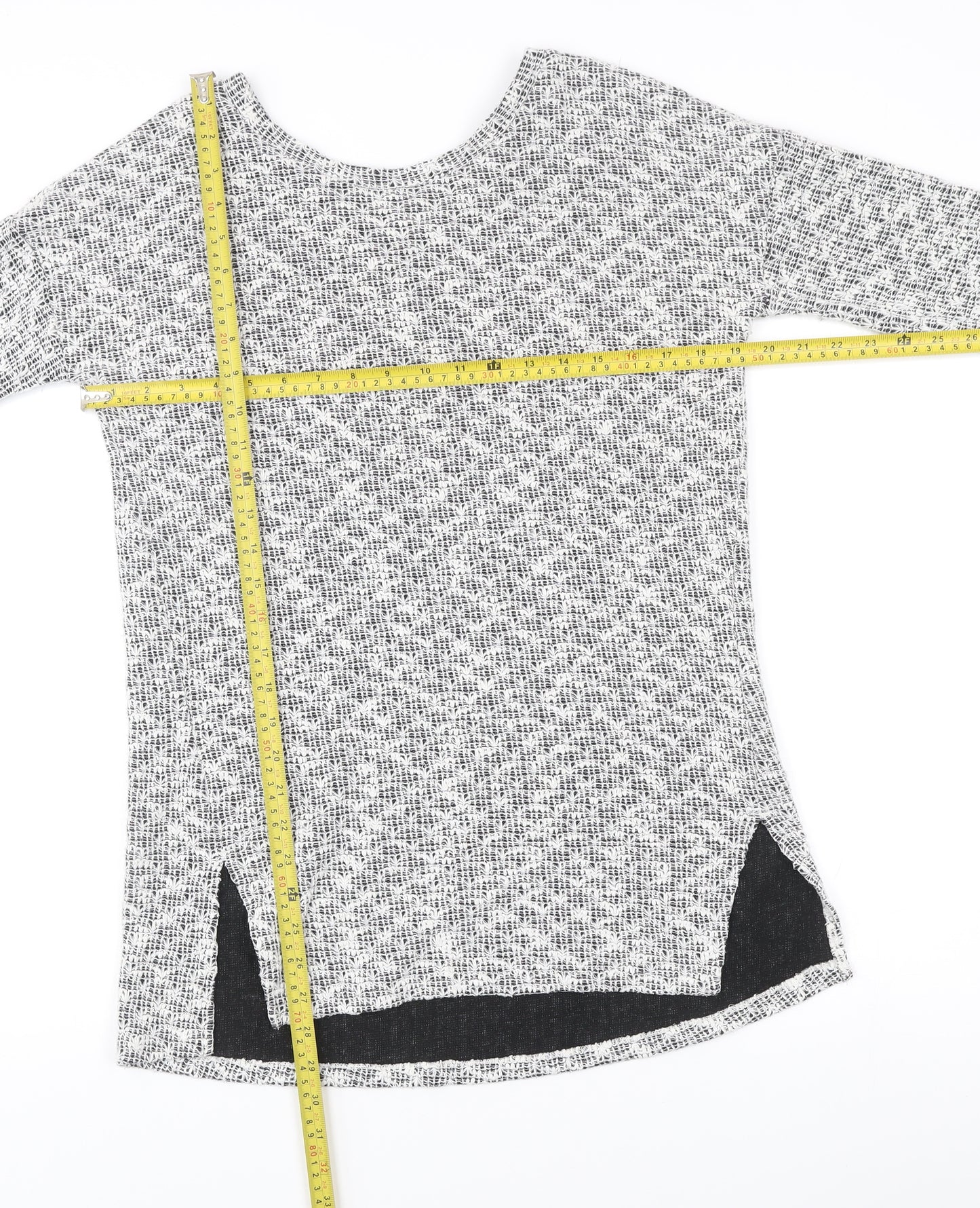 Next Women’s Black White Open-Knit Pullover Jumper Size 10