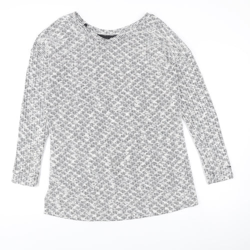 Next Women’s Black White Open-Knit Pullover Jumper Size 10