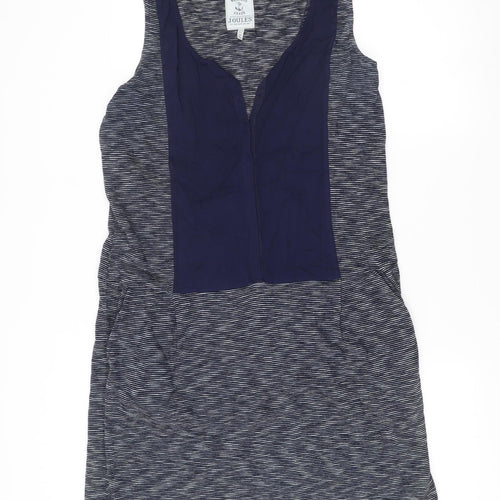Joules Womens Blue Striped Shift Dress Size 14 Sleeveless Nautical