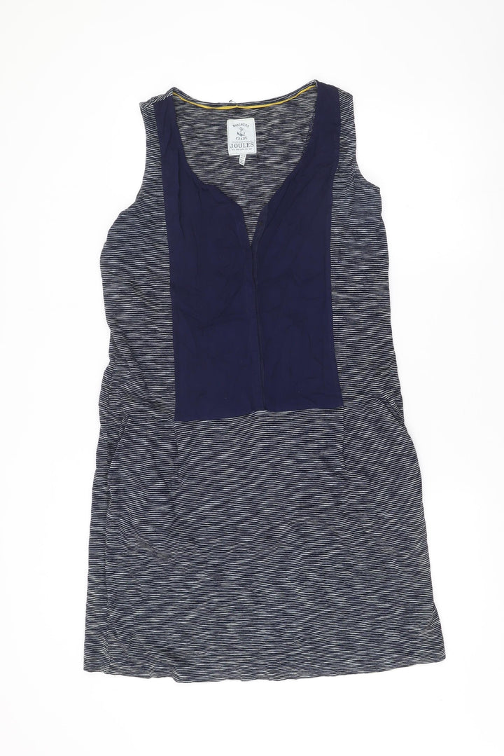 Joules Womens Blue Striped Shift Dress Size 14 Sleeveless Nautical