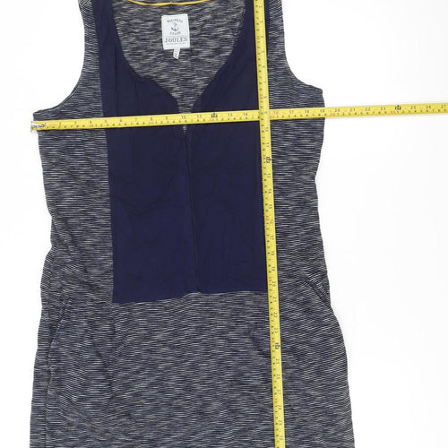 Joules Womens Blue Striped Shift Dress Size 14 Sleeveless Nautical