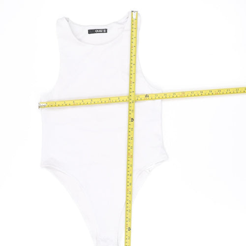 Quiz Women’s White Size 8 Camisole Tank Top Slim Fit Sleeveless