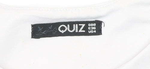 Quiz Women’s White Size 8 Camisole Tank Top Slim Fit Sleeveless