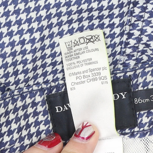 Marks and Spencer Men’s Blue Houndstooth Swim Shorts Size 34 David Gandy