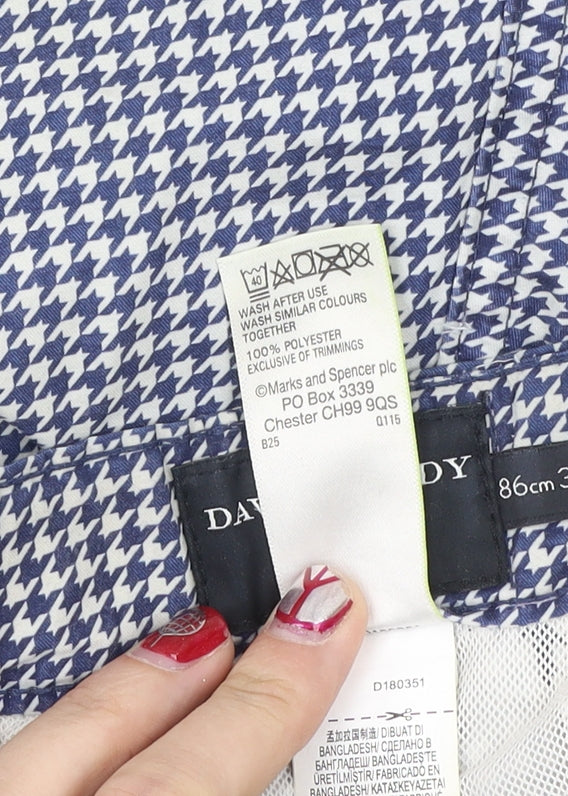 Marks and Spencer Men’s Blue Houndstooth Swim Shorts Size 34 David Gandy
