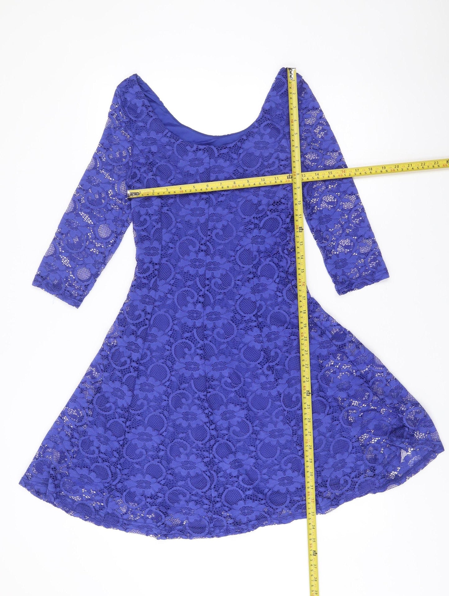New Look Women’s Blue Lace A-Line Party Dress Size 10