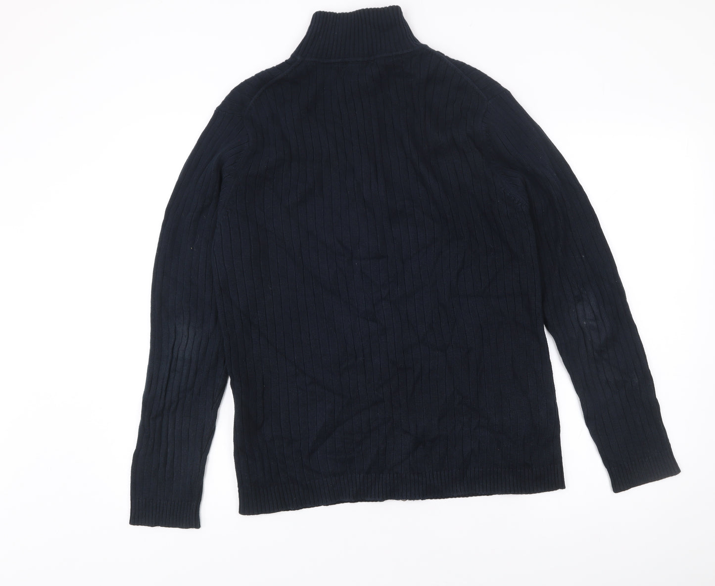 Gant Men’s Black Cotton Zip Knit Jacket Size M Stand Collar