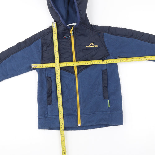 Kathmandu Boys Blue Hooded Full Zip Fleece Jacket 6 Years Outdoor