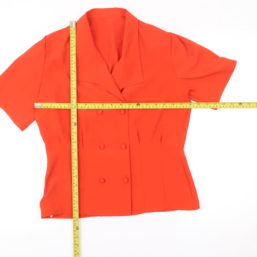 Marks and Spencer Women’s Orange Blouse Size 10 Short Sleeve Collared