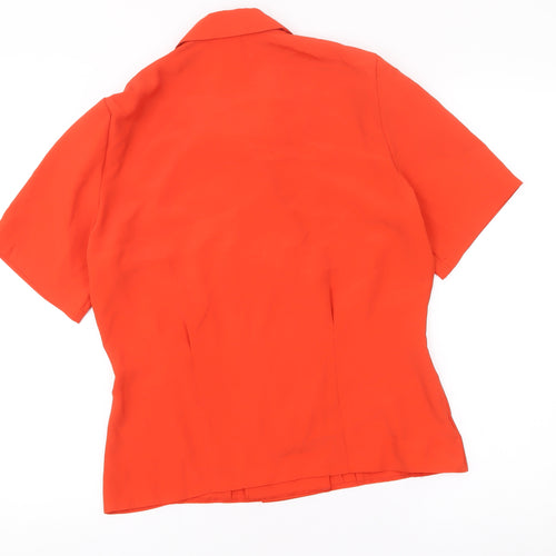 Marks and Spencer Women’s Orange Blouse Size 10 Short Sleeve Collared