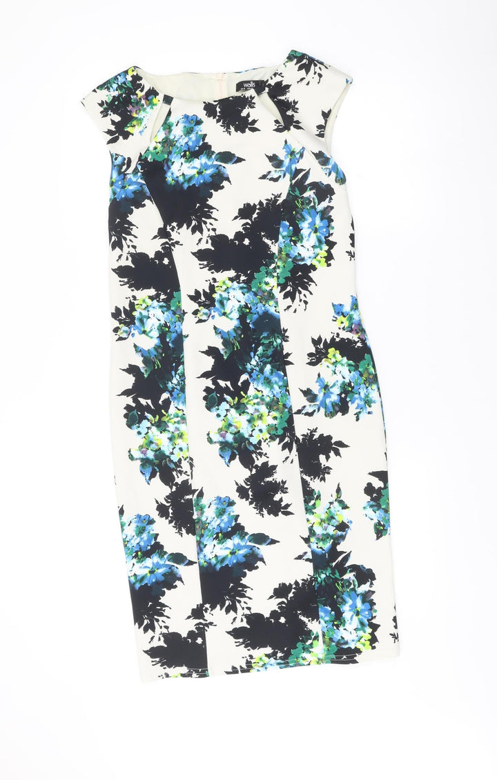 Wallis Women’s Multicoloured Floral Sleeveless Sheath Dress Size 12