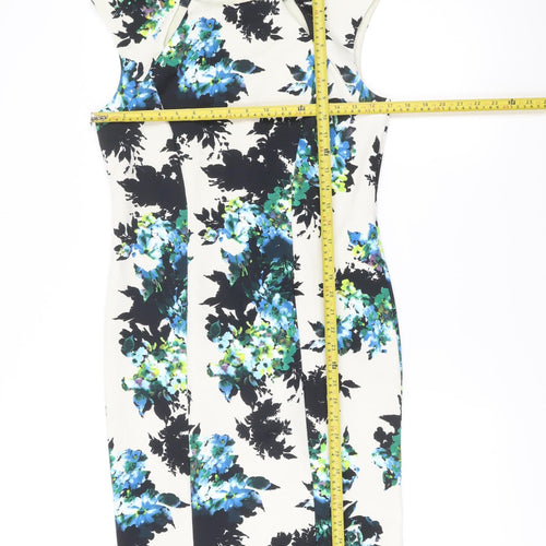 Wallis Women’s Multicoloured Floral Sleeveless Sheath Dress Size 12